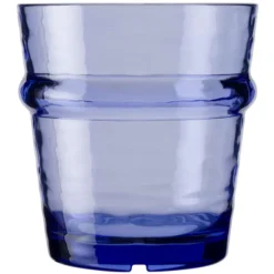 Libbey Infinium Wake 12 Oz. Tidal Blue Tritan Plastic Stackable Rocks / Double Old Fashioned Glass - 12/Case