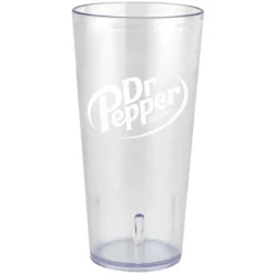 GET Enterprises GET 6624-C-DR 24 Oz. Clear Dr. Pepper® SAN Plastic Pebbled Tumbler - 72/Case