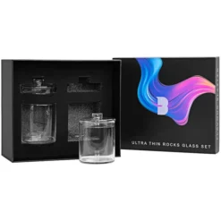 Flavour Blaster Ultra-Thin Rocks Glass With Lid - 2/Pack