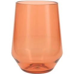Fortessa Tableware Solutions Fortessa Sole 19 Oz. Terra Cotta Tritan Plastic Stemless Wine Glass - 12/Case