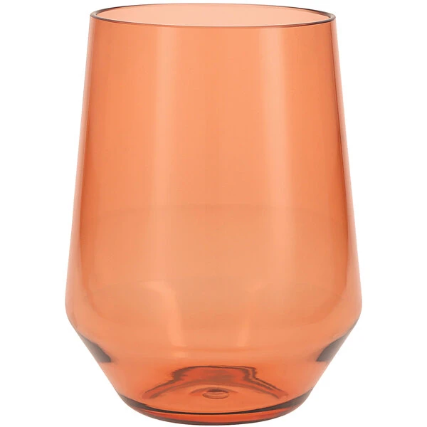 Fortessa Tableware Solutions Fortessa Sole 19 Oz. Terra Cotta Tritan Plastic Stemless Wine Glass - 12/Case 1 Fortessa Tableware Solutions Fortessa Sole 19 Oz. Terra Cotta Tritan Plastic Stemless Wine Glass - 12/Case