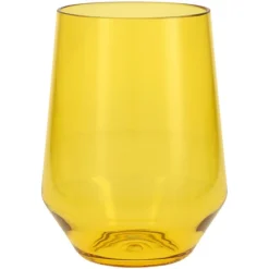 Fortessa Tableware Solutions Fortessa Sole 19 Oz. Yellow Sun Tritan Plastic Stemless Wine Glass - 12/Case