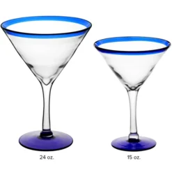Acopa Tropic 15 Oz. Martini Glass With Blue Rim And Base - 12/Case 10 Acopa Tropic 15 Oz. Martini Glass With Blue Rim And Base - 12/Case -Vidivi shop 2481842