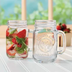 Libbey 97085 16 Oz. County Fair Drinking Jar / Mason Jar With Handle - 12/Case -Vidivi shop 270130
