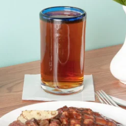 Libbey 92303 Aruba 16 Oz. Customizable Cooler Glass With Cobalt Blue Rim - 12/Case