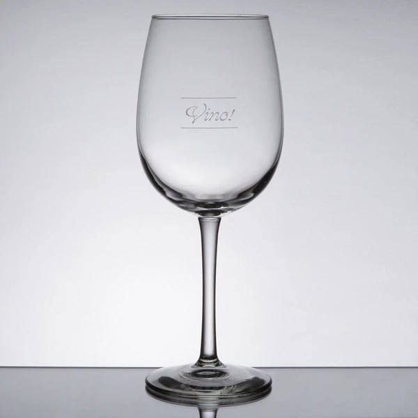 Libbey 7533-1358M Vina 16 Oz. Wine Glass With Etched Pour Lines And "Vino!" Deco Design - 12/Case 2 Libbey 7533-1358M Vina 16 Oz. Wine Glass With Etched Pour Lines And "Vino!" Deco Design - 12/Case - Image 2
