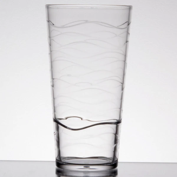 GET Enterprises GET SW-1476-CL Stream 12 Oz. Clear SAN Plastic Tumbler - 24/Case 2 GET Enterprises GET SW-1476-CL Stream 12 Oz. Clear SAN Plastic Tumbler - 24/Case - Image 2